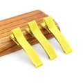Three yellow ribbed fabric duckbill hair clips on wood, candy color metal hairpins - 5CM Ribbon Wrapped Clip / Yellow