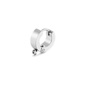 Close-up of silver stainless steel clip-on earring hoop with small hanging jump ring - Ear Buckle / 4*7mm / Steel