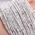Natural white stone beads with grey veins for DIY jewelry making and bead craft projects - White Turquoise