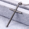 Macro shot of punk style cross pendant with distressed metal texture on grey velvet - Vintage Color Pendant (No Chain)