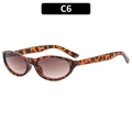 Retro oval cat eye sunglasses featuring leopard tortoise frame and brown gradient lenses - Tortoise Frame Tea Lens