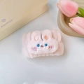 Polsino lavaviso in pile di corallo rosa con simpatico ricamo di animali per la pulizia - Stile Coniglietto Carino (89#) / 1 Pezzo / Rosa Antico