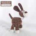Brown donkey plush squeaky dog toy made of corduroy texture fabric 23.5x19cm size - Small Brown Donkey