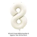 40-inch cream white matte foil balloon number 8 for birthday party decoration - 40 Inch Number 8 / Cream White
