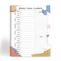 Detail view of Weekly Meal Planner notepad with 7-day meal tracking and grocery list section - Weekly Meal Planner Style (CP02)