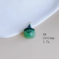 Halloween DIY green acrylic pumpkin witch hat pendant charm 21x14mm for jewelry making - 8# Green Pumpkin with Black Hat