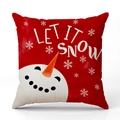 Federa natalizia rossa con pupazzo di neve e scritte Let It Snow decorative - Let It Snow Pupazzo di Neve / Let It Snow Pupazzo di Neve-Rosso