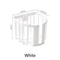 White wall-mounted plastic tissue storage basket with cutout design, size 14x13.5x11cm - White