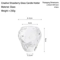 Dimensions du bougeoir en verre fraise avec 6cm de hauteur et 4cm de diamètre d'ouverture - Bougeoir en verre fraise (boîte individuelle)