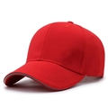 Classic bright red baseball cap with reflective gray brim trim for men and women - Adjustable / Red