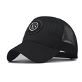 Cappellino trucker nero in rete con pannello frontale testurizzato e logo metallico KS - M (56-58cm) / Griglia Nera