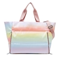 Large gradient fitness bag with waterproof dry wet separation and quilted fabric - Rainbow Gradient