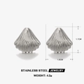 Polished silver shell earrings in stainless steel, dimensions 1.7cm height and 1.8cm width - Silver