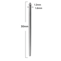 316L stainless steel 30mm taper insertion pin with 1.2mm thread and 1.6mm bar size - Internally Threaded Insertion-1.2mm Thread 1.6mm Thickness