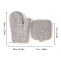 Set guanto da forno e presina grigio a scacchi resistenti al calore con dimensioni - Set guanto da forno e presina in puro cotone grigio a quadretti resistente al calore