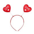 Red sequined heart headband with LOVE lettering on springs for Valentine party - Love Heart Style