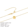 Collana minimalista in acciaio inossidabile placcato oro 14K con ciondolo diamante 7mm - Zircone Pioggia Oro