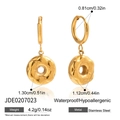 Gold donut pendant hoop earrings in hypoallergenic polished stainless steel - Donut Shape Pendant Hoop Earrings (JDE0207023)