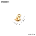 Golden honey bee pendant in stainless steel with enamel detail and size dimensions - Bee (BP00028B1) / Gold/Black/Orange