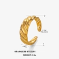 Adjustable 18k gold plated stainless steel croissant dome ring with 0.6cm band width - Adjustable Open / Gold