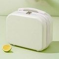 Mini valigia rigida per trucchi da 14 pollici bianco crema con maniglia e doppia cerniera - Bianco