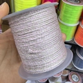 Braided 2mm tricolor cotton cord in pink, green, and white on a plastic spool - Approx. 2.0mm / Pink Green White Mix