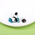 Panda enamel pin featuring a panda swimming on blue waves with a butterfly clutch back - Diving (C2536-5)