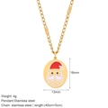 Collier en acier inoxydable doré avec pendentif Père Noël et détails de dimension - Style Père Noël (G1)