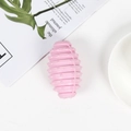 Rosa ovales Hundekauspielzeug aus Gummi mit Reinigungsrillen für die Zahnpflege - Rugby mit Glocke / 10cm (Ca. 80g) / Rosa