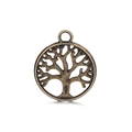 Detailed close-up of antique bronze Tree of Life hollow charm with intricate branch metalwork - Tree Of Life Hollow Pendant (P0298) / Antique Gold