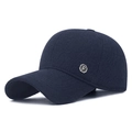 Winter-Baseballkappe aus Wolle für Herren in Marineblau mit Metall-Logo-Detail - Verstellbar / Marineblau