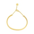 Bracciale a C in acciaio inossidabile placcato oro 18K con ciondolo a cuore e chiusura - Oro