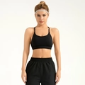 Damen Sport-BH und Jogginghose Set in Schwarz, hochelastisch für Fitness und Yoga Training - S / Kalttee-Schwarz