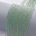 Green 2mm crystal glass beads with aurora plating for DIY jewelry making - 2mm (Approx. 210 Beads per Strand) / Spring Green