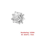 Makroaufnahme von VZ384 Silber-Abstandshalter mit Zirkonia-Rechtecken in 6x7mm Größe - VZ384-6*7mm / Weißgold