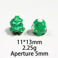 Detail of Christmas tree bead with green enamel and 5mm hole for DIY jewelry - No.7 - Snowy Christmas Tree / 1 Piece