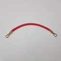 Detail of red leather handbag strap with gold metal buckles on a clean background - Red with Gold Hook