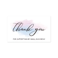 Pink watercolor thank you card for supporting small business made of coated paper - K-143/Blue Purple Watercolor