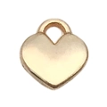 Golden heart-shaped metal pendant with love engraving and a small connecting loop - 1pc Small Heart 7x8mm