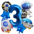 Weltraum-Set zum 3. Geburtstag mit Astronaut, Rakete und blauem Zahlenballon 3 - Astronaut Weltraum Nummer 3