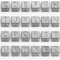Silver stainless steel cube letter beads for DIY jewelry making in matrix arrangement - Letter A / Steel