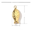 Technical dimensions of a 15x6mm golden fish pendant made from stainless steel - Little Fish (VG262)