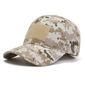 Detail of desert digital camo tactical cap with front hook and loop patch panel - One Size / Desert Digital Camouflage (4#)