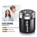 Car fragrance balm in matte black jar with silver lid, cologne wood scent profile - Cologne