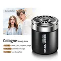 Car fragrance balm in matte black jar with silver lid, cologne wood scent profile - Cologne
