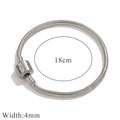 18cm silver stainless steel snake chain bracelet with 4mm width and barrel clasp - Smooth Cylinder / 18cm