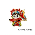 Panda metal enamel pin with Beijing Opera crown, 3.3x3.3cm animal badge for backpacks - National Tide Panda Opera Crown
