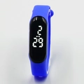 Waterproof LED digital watch featuring blue silicone strap and black oval dial display - Sapphire Blue
