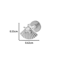 Titanium star flat back ear stud with cubic zirconia inlay in silver finish - 1# Style (Shell Star) / Silver