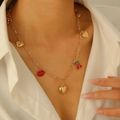 KC Gold Red A-125 Enamel Multi-Pendant